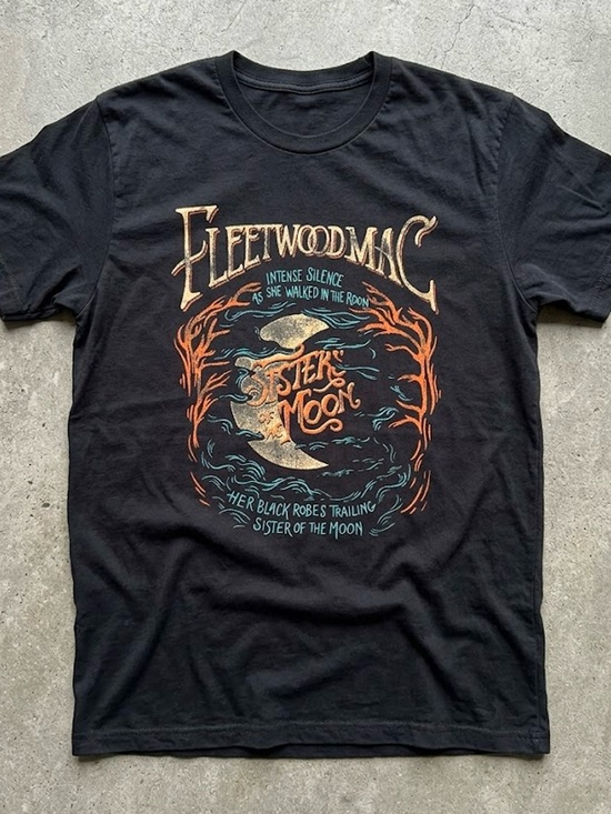 Gildan Tops - Fleetwood Mac Sisters Moon Lyrics Boho Witchy Black T-Shirt